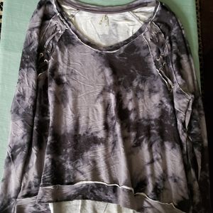 XL Mudd black and grey tie dye sweater